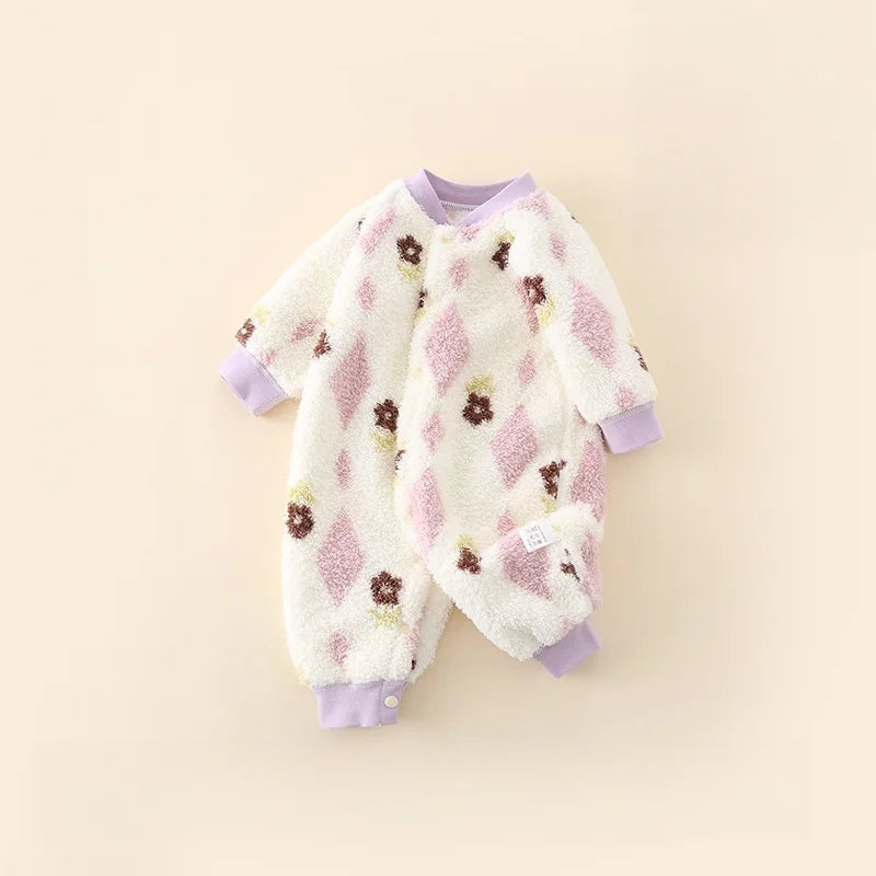 Tutina Invernale Neonato in Pile Morbido – Pagliaccetto Unisex a Manica Lunga 0-24 Mesi