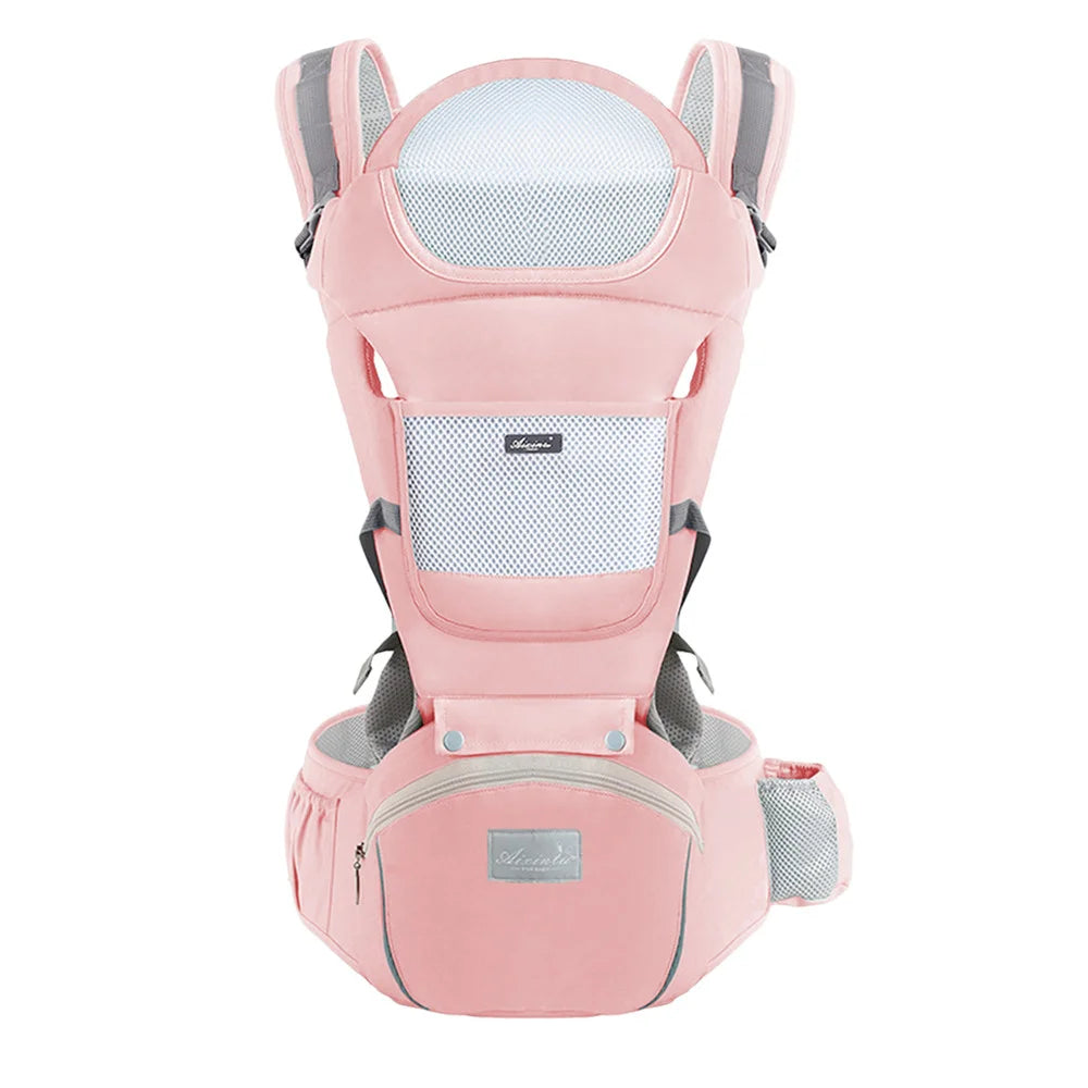 Marsupio Ergonomico Multifunzione con Hip Seat – Porta Bebè Regolabile e Traspirante 3–36 Mesi