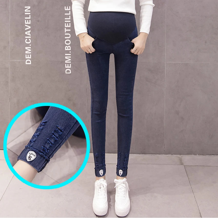 Jeans Premaman Elasticizzati con Fascia Regolabile in Vita
