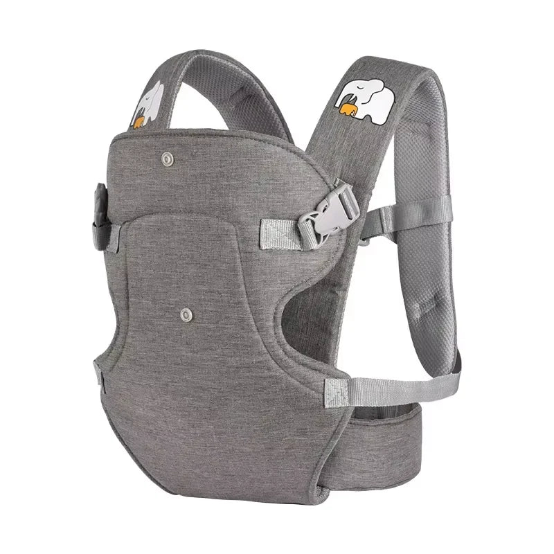 Marsupio Ergonomico 4 Posizioni per Neonati e Bambini – Imbracatura Regolabile con Supporto Lombare