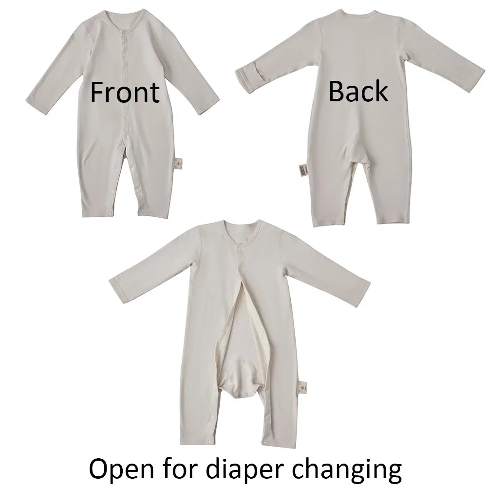 Pigiama Neonato 100% Cotone – Tutina Manica Lunga con Muffole Integrate e Bottoni Automatici