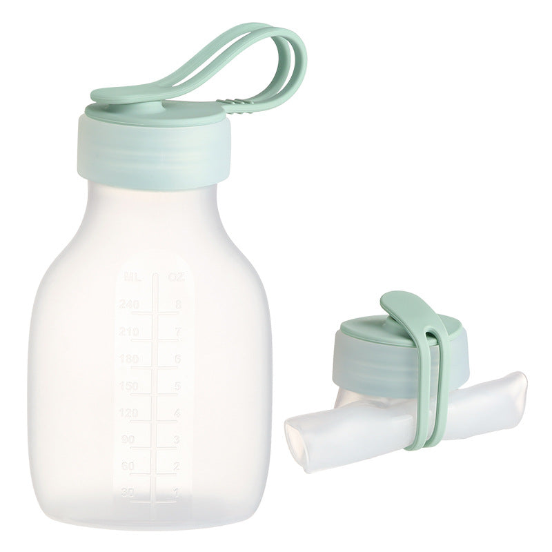 Bottiglia Latte Materno in Silicone Pieghevole 240ml | Contenitore Conservazione Latte Baby Ermetico Antigoccia