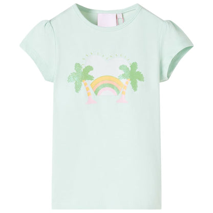 T-Shirt Bambino Verde Menta in Cotone Morbido – Maglietta Estiva Leggera 4-8 Anni