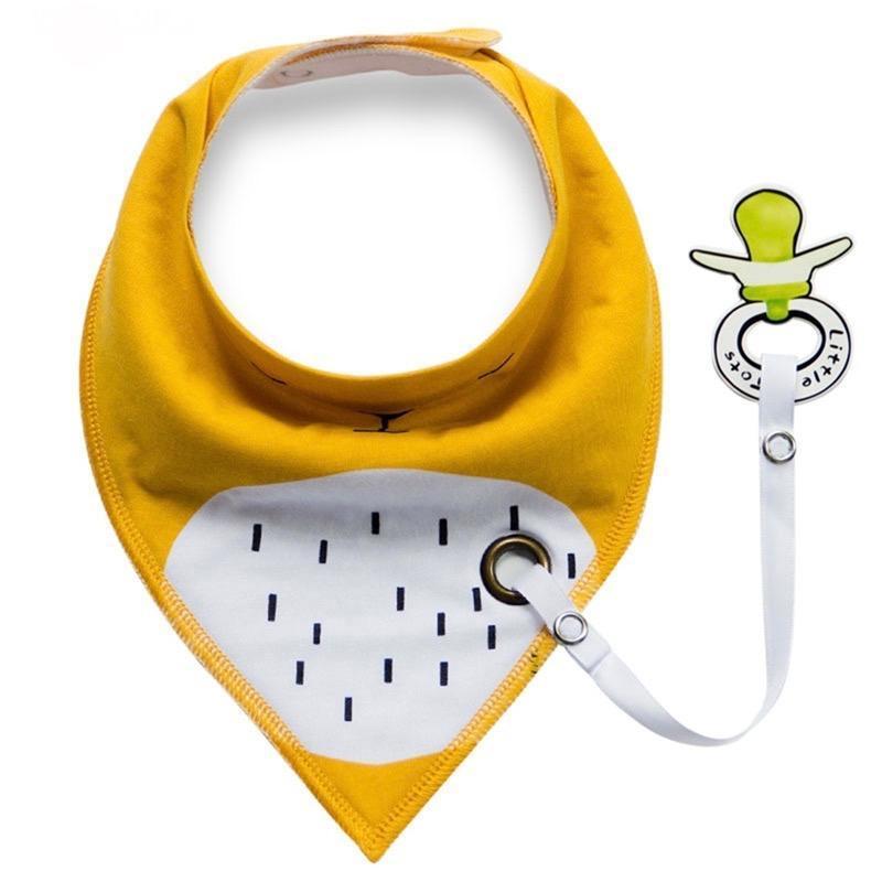 Bavaglino Bandana Neonato con Porta Ciuccio – Cotone Assorbente e Pratico per Uso Quotidiano