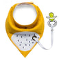 Bavaglino Bandana Neonato con Porta Ciuccio – Cotone Assorbente e Pratico per Uso Quotidiano