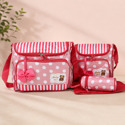 Borsa Fasciatoio Mamma 4 Pezzi Grande Capacità – Set Completo per Neonati con Porta Biberon