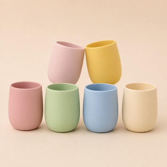 Mini Bicchiere Apprendimento in Silicone 70 ml – Tazza Aperta Senza Manici per Bambini