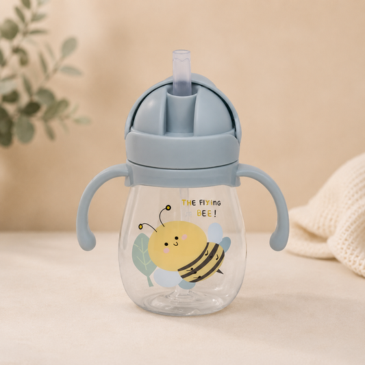 Bicchiere con Cannuccia Antigoccia per Bambini – 350 ml