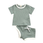 Completo Estivo Neonato in Cotone 2 Pezzi – Set T-Shirt e Pantaloncini Leggeri Traspiranti (0-3 Anni)