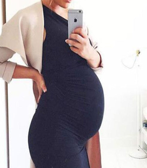 Vestito Premaman Estivo Aderente – Abito Senza Maniche per Gravidanza Elegante e Confortevole
