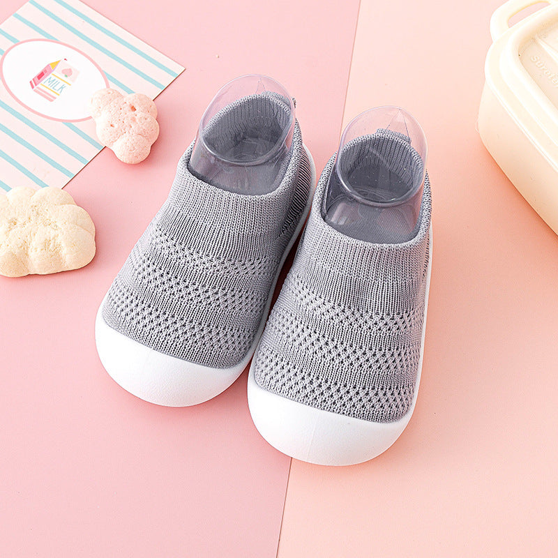 Scarpe Calzino Antiscivolo Bambino 12-36 Mesi in Cotone Traspirante - Calzature Baby Morbide con Suola TPR
