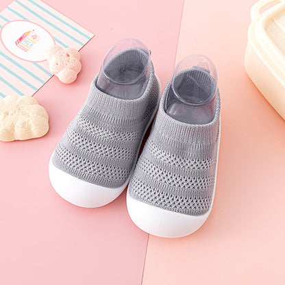 Scarpe Calzino Antiscivolo Bambino 12-36 Mesi in Cotone Traspirante - Calzature Baby Morbide con Suola TPR