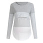 Maglia Premaman e Allattamento a Manica Lunga – T-Shirt con Apertura Discreta per Allattare
