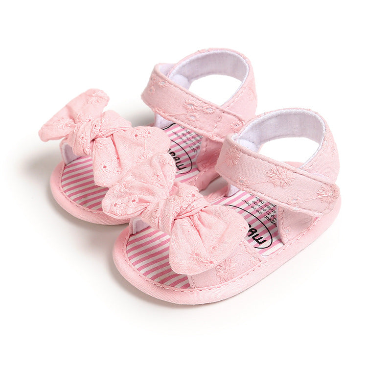 Sandali Neonato Estivi con Fiocco – Scarpine Morbide e Traspiranti | Eleganti e Comode 0-18 Mesi