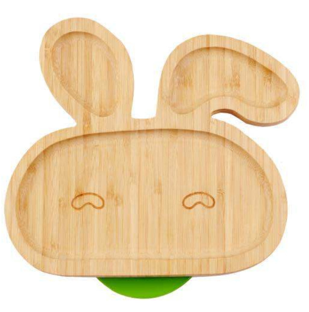 Piatto Bambino in Bambù con Ventosa Antiscivolo e Cucchiaio in Silicone – Set Svezzamento 12+ mesi