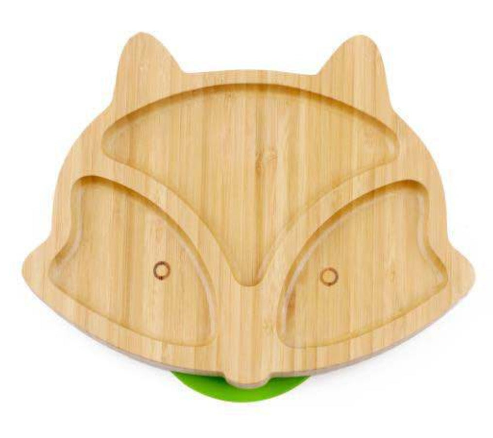 Piatto Bambino in Bambù con Ventosa Antiscivolo e Cucchiaio in Silicone – Set Svezzamento 12+ mesi