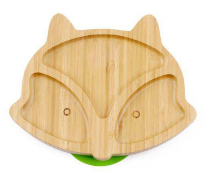 Piatto Bambino in Bambù con Ventosa Antiscivolo e Cucchiaio in Silicone – Set Svezzamento 12+ mesi