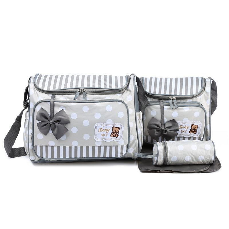 Borsa Fasciatoio Mamma 4 Pezzi Grande Capacità – Set Completo per Neonati con Porta Biberon