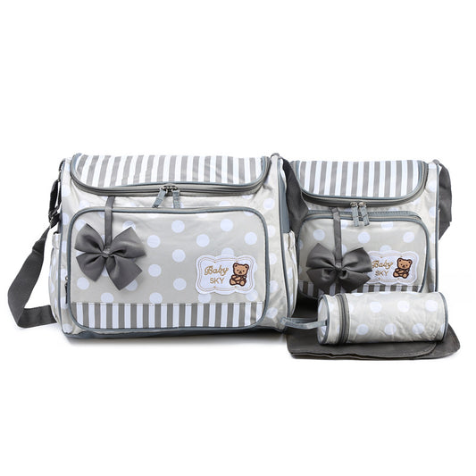 Borsa Fasciatoio Mamma 4 Pezzi Grande Capacità – Set Completo per Neonati con Porta Biberon