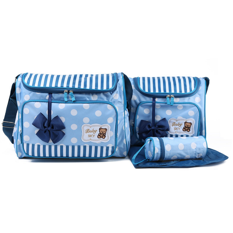 Borsa Fasciatoio Mamma 4 Pezzi Grande Capacità – Set Completo per Neonati con Porta Biberon