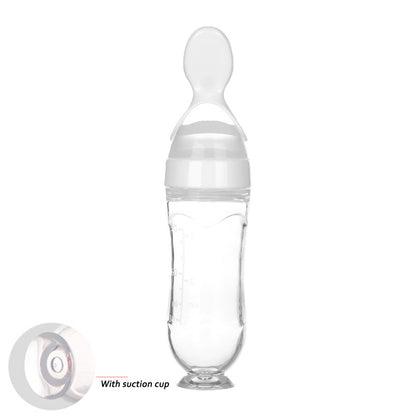 Biberon Cucchiaio in Silicone per Svezzamento – Dispenser Pappa Neonato 90ml Antigoccia BPA Free