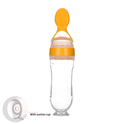 Biberon Cucchiaio in Silicone per Svezzamento – Dispenser Pappa Neonato 90ml Antigoccia BPA Free