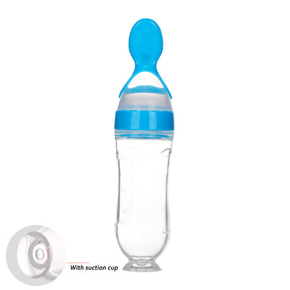Biberon Cucchiaio in Silicone per Svezzamento – Dispenser Pappa Neonato 90ml Antigoccia BPA Free