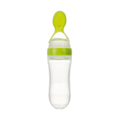Biberon Cucchiaio in Silicone per Svezzamento – Dispenser Pappa Neonato 90ml Antigoccia BPA Free