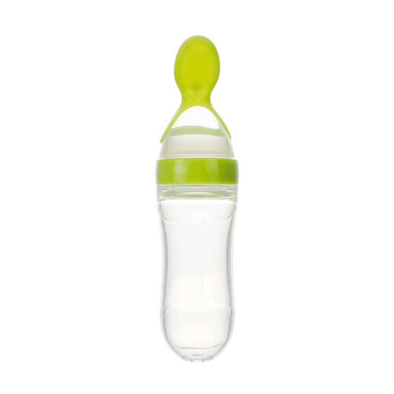 Biberon Cucchiaio in Silicone per Svezzamento – Dispenser Pappa Neonato 90ml Antigoccia BPA Free