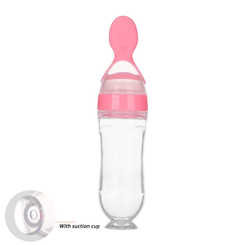 Biberon Cucchiaio in Silicone per Svezzamento – Dispenser Pappa Neonato 90ml Antigoccia BPA Free