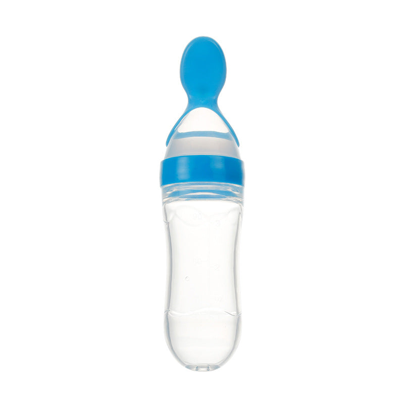 Biberon Cucchiaio in Silicone per Svezzamento – Dispenser Pappa Neonato 90ml Antigoccia BPA Free