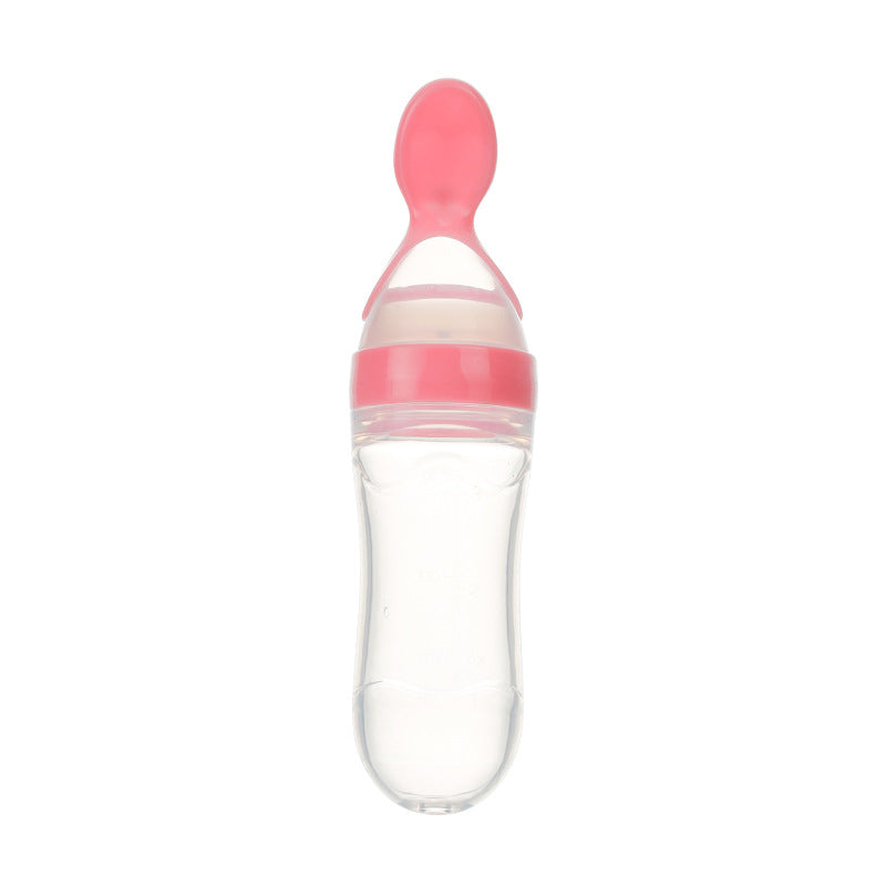 Biberon Cucchiaio in Silicone per Svezzamento – Dispenser Pappa Neonato 90ml Antigoccia BPA Free