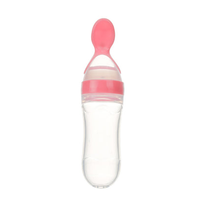 Biberon Cucchiaio in Silicone per Svezzamento – Dispenser Pappa Neonato 90ml Antigoccia BPA Free