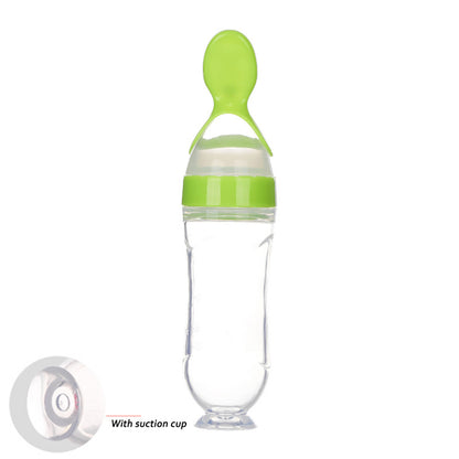 Biberon Cucchiaio in Silicone per Svezzamento – Dispenser Pappa Neonato 90ml Antigoccia BPA Free
