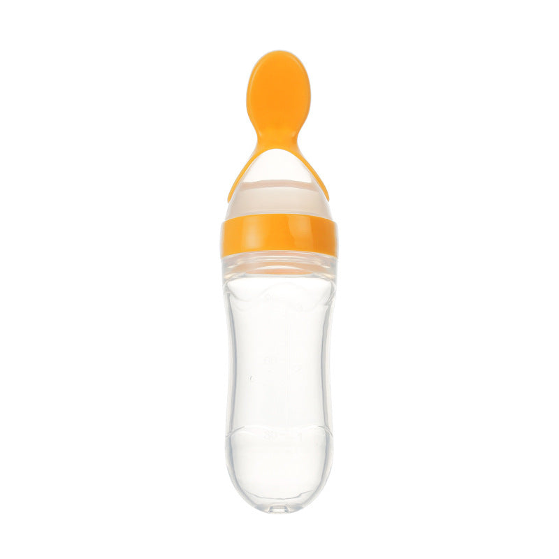 Biberon Cucchiaio in Silicone per Svezzamento – Dispenser Pappa Neonato 90ml Antigoccia BPA Free