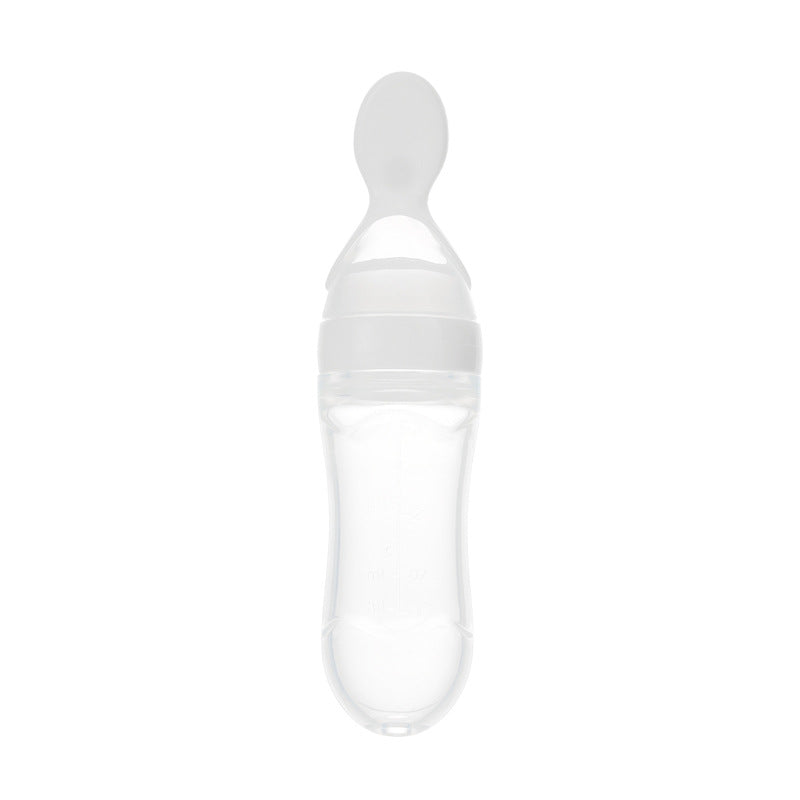 Biberon Cucchiaio in Silicone per Svezzamento – Dispenser Pappa Neonato 90ml Antigoccia BPA Free