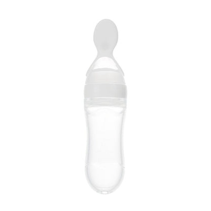 Biberon Cucchiaio in Silicone per Svezzamento – Dispenser Pappa Neonato 90ml Antigoccia BPA Free