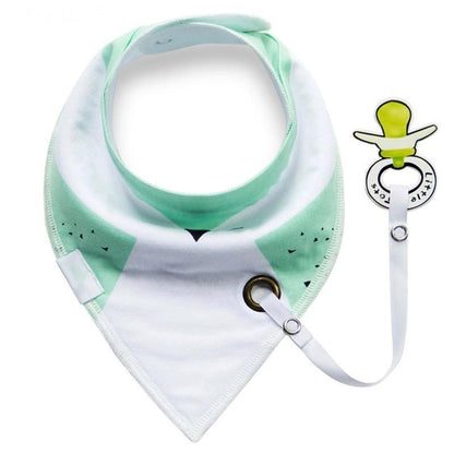 Bavaglino Bandana Neonato con Porta Ciuccio – Cotone Assorbente e Pratico per Uso Quotidiano