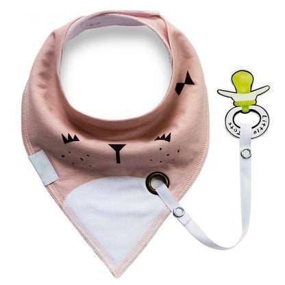 Bavaglino Bandana Neonato con Porta Ciuccio – Cotone Assorbente e Pratico per Uso Quotidiano