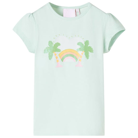 T-Shirt Bambino Verde Menta in Cotone Morbido – Maglietta Estiva Leggera 4-8 Anni