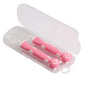 Set Posate Svezzamento Neonato in Silicone con Custodia – Cucchiaio Curvo + Forchetta Ergonomici Antiscivolo
