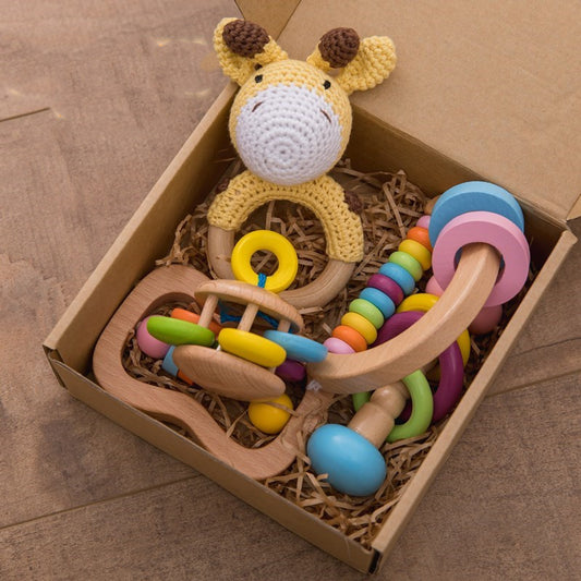 Set Sonagli Sensoriali in Legno Montessori per Neonati - Giochi Educativi Prima Infanzia 0-12 Mesi