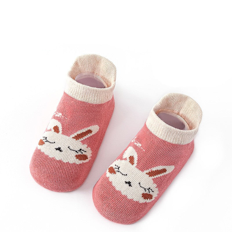 Calzini Antiscivolo Bambino in Cotone Traspirante - Calze Corte Baby con Grip 0-5 Anni