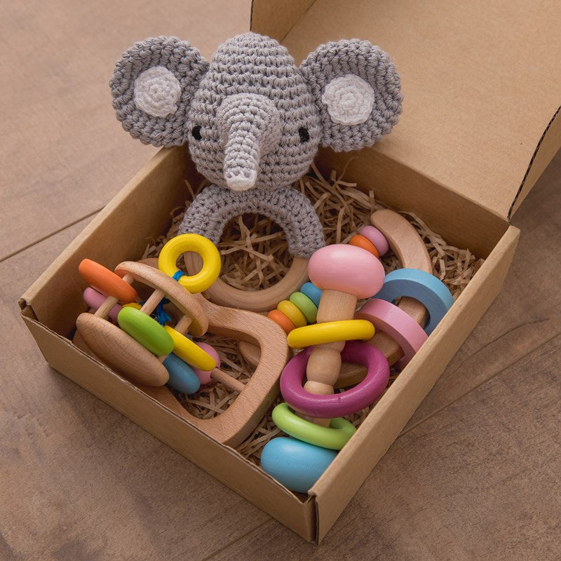 Set Sonagli Sensoriali in Legno Montessori per Neonati - Giochi Educativi Prima Infanzia 0-12 Mesi