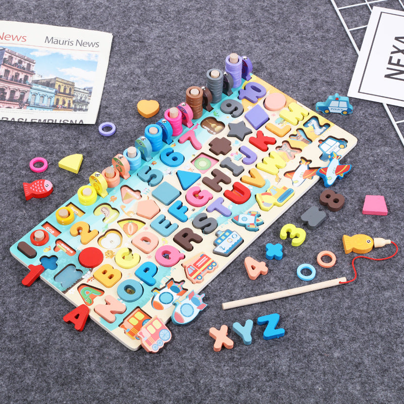 Gioco Educativo in Legno – Lettere e Numeri Alfanumerici per Bambini