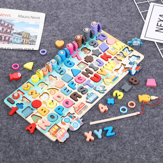 Gioco Educativo in Legno – Lettere e Numeri Alfanumerici per Bambini
