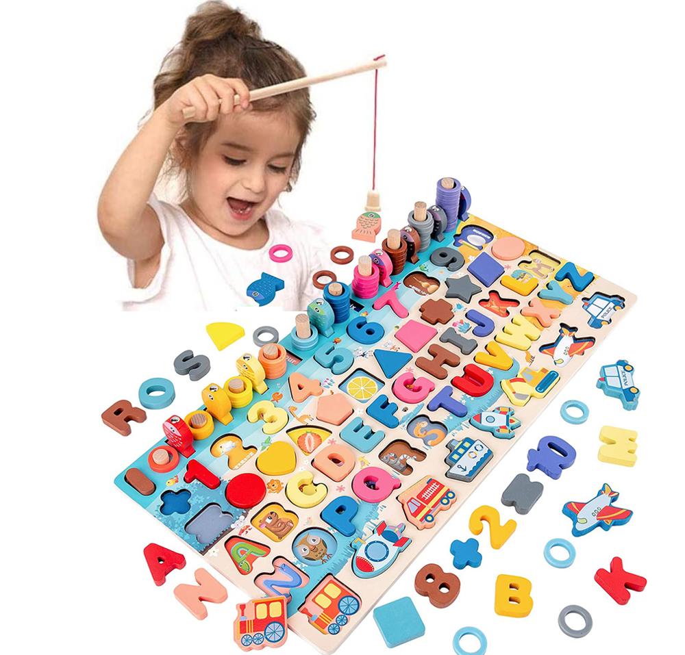 Gioco Educativo in Legno – Lettere e Numeri Alfanumerici per Bambini