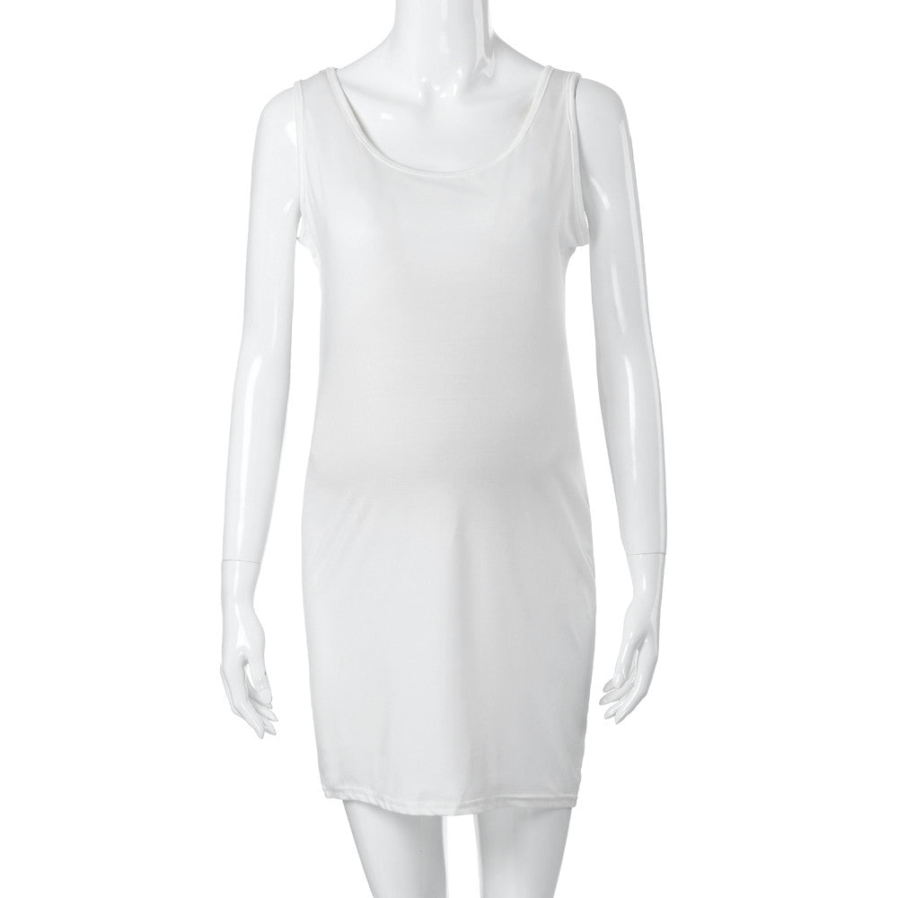 Vestito Premaman Estivo Aderente – Abito Senza Maniche per Gravidanza Elegante e Confortevole