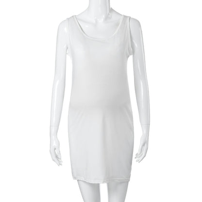 Vestito Premaman Estivo Aderente – Abito Senza Maniche per Gravidanza Elegante e Confortevole