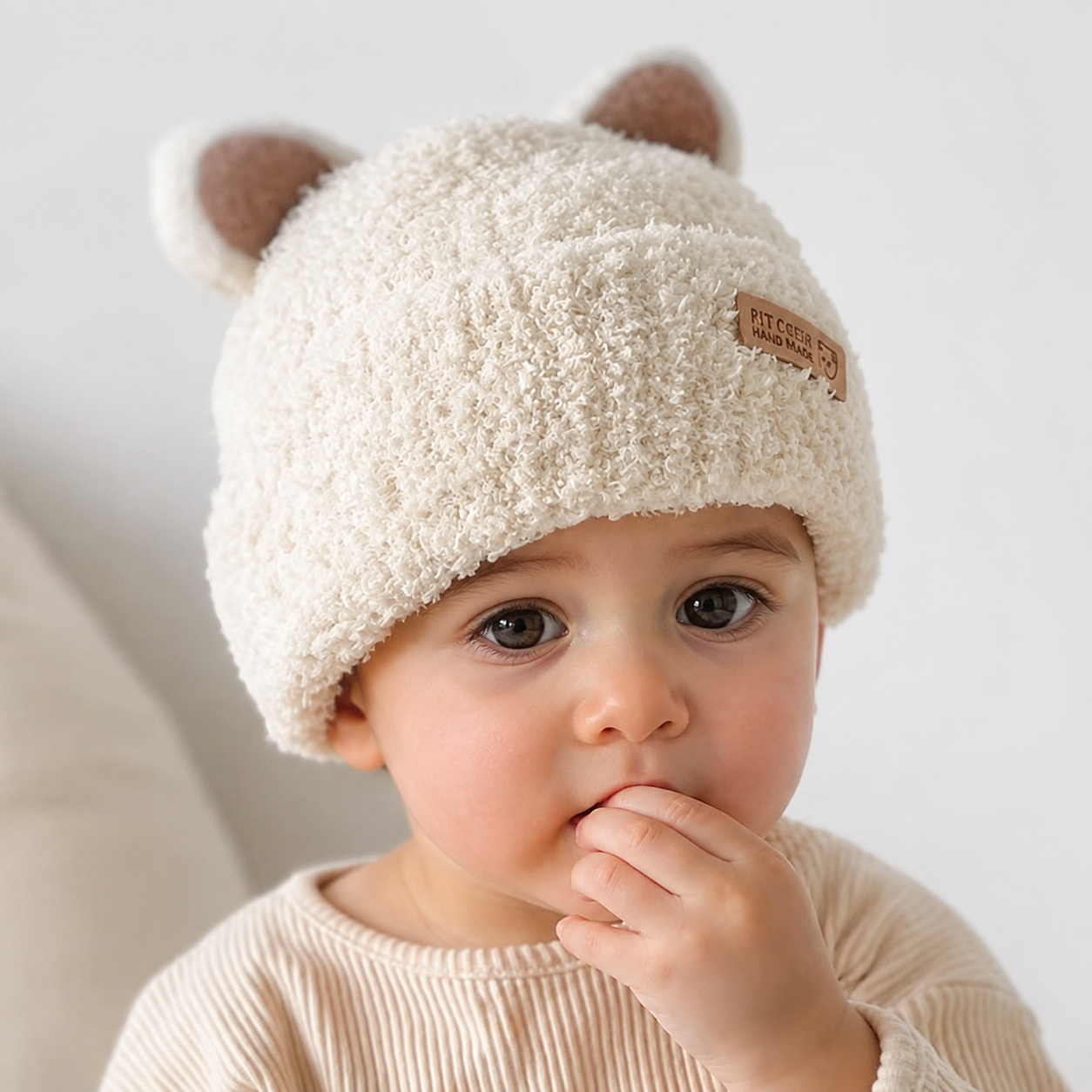 Berretto Bambino in Cotone con Orecchie da Animaletto – Cappello Caldo Elasticizzato 1–3 Anni